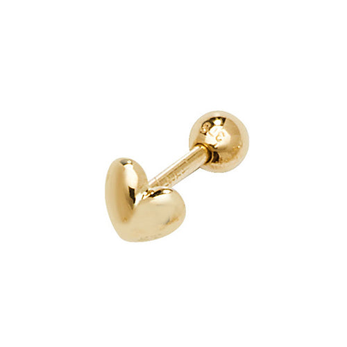 9CT YEL GOLD HEART CARTILAGE 6MM POST STUD