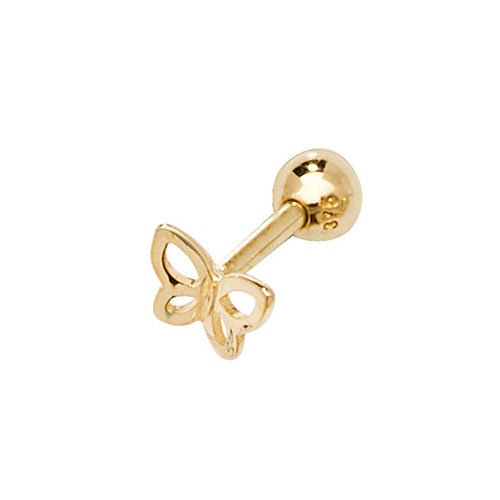 9CT YEL GOLD BUTTERFLY CARTILAGE 6MM POST  STUD