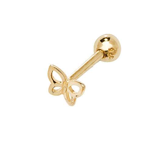 9CT YEL GOLD BUTTERFLY CARTILAGE 8.5MM POST  STUD