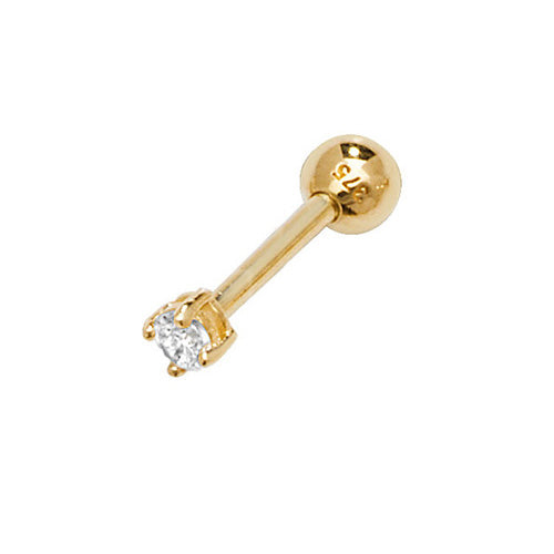 9CT YEL GOLD CZ CARTILAGE 8.5MM POST STUD