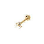 9CT YEL GOLD TRIPLE CZ CARTILAGE 8.5MM POST STUD