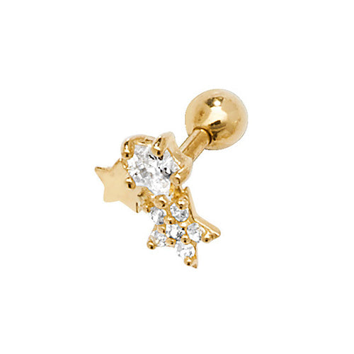 9CT YEL GOLD CZ CONSTELLATION CARTILAGE 6MM POST STUD