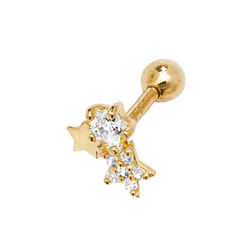 9CT YEL GOLD CZ CONSTELLATION CARTILAGE 8.5MM POST STUD