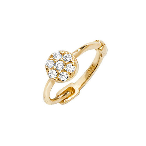 9CT YEL GOLD  CZ DOME CARTILAGE HOOP EARRING