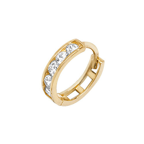 9CT YEL GOLD CZ CARTILAGE HOOP EARRING