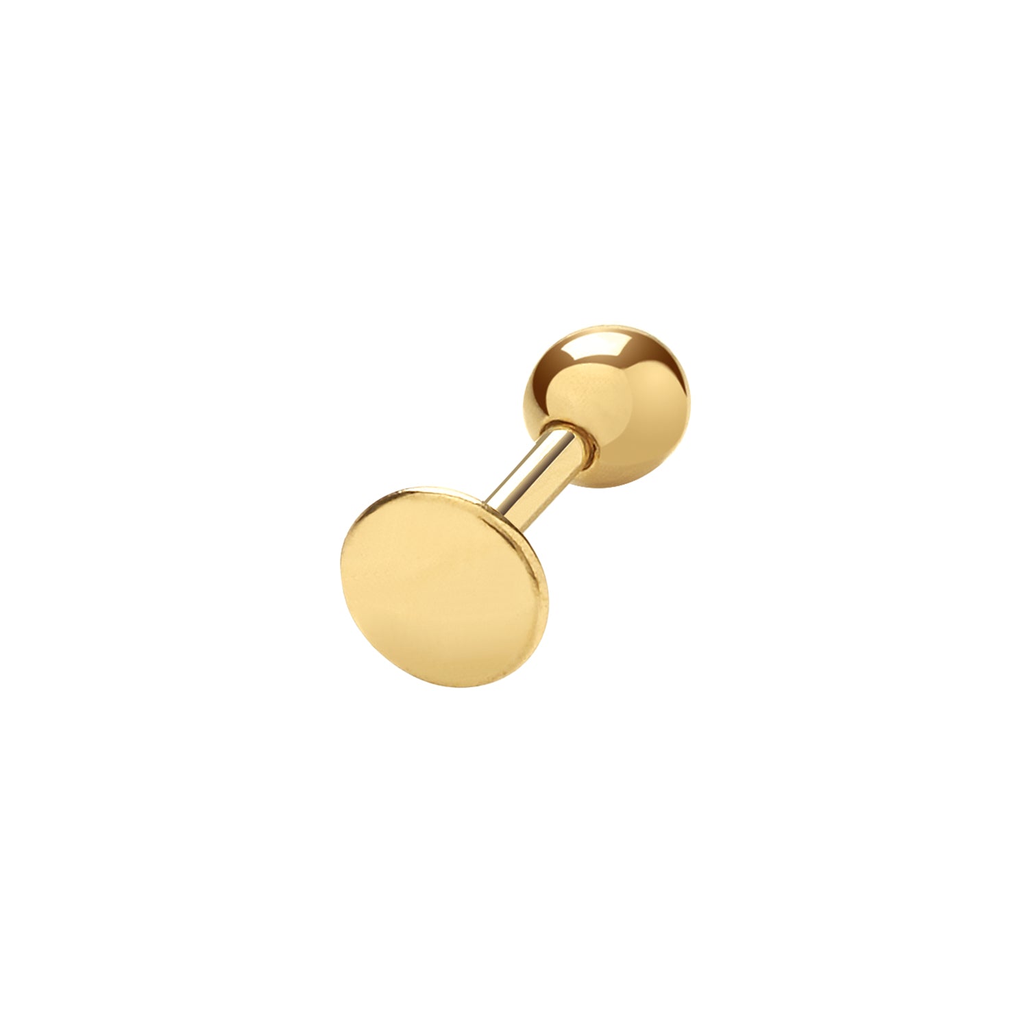 9CT YEL GOLD DISC CARTILAGE 6MM POST  STUD