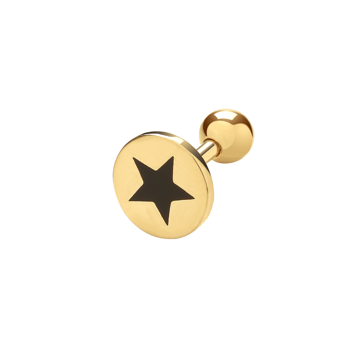 9CT YEL GOLD ENAMEL STAR CARTILAGE 6MM POST STUD