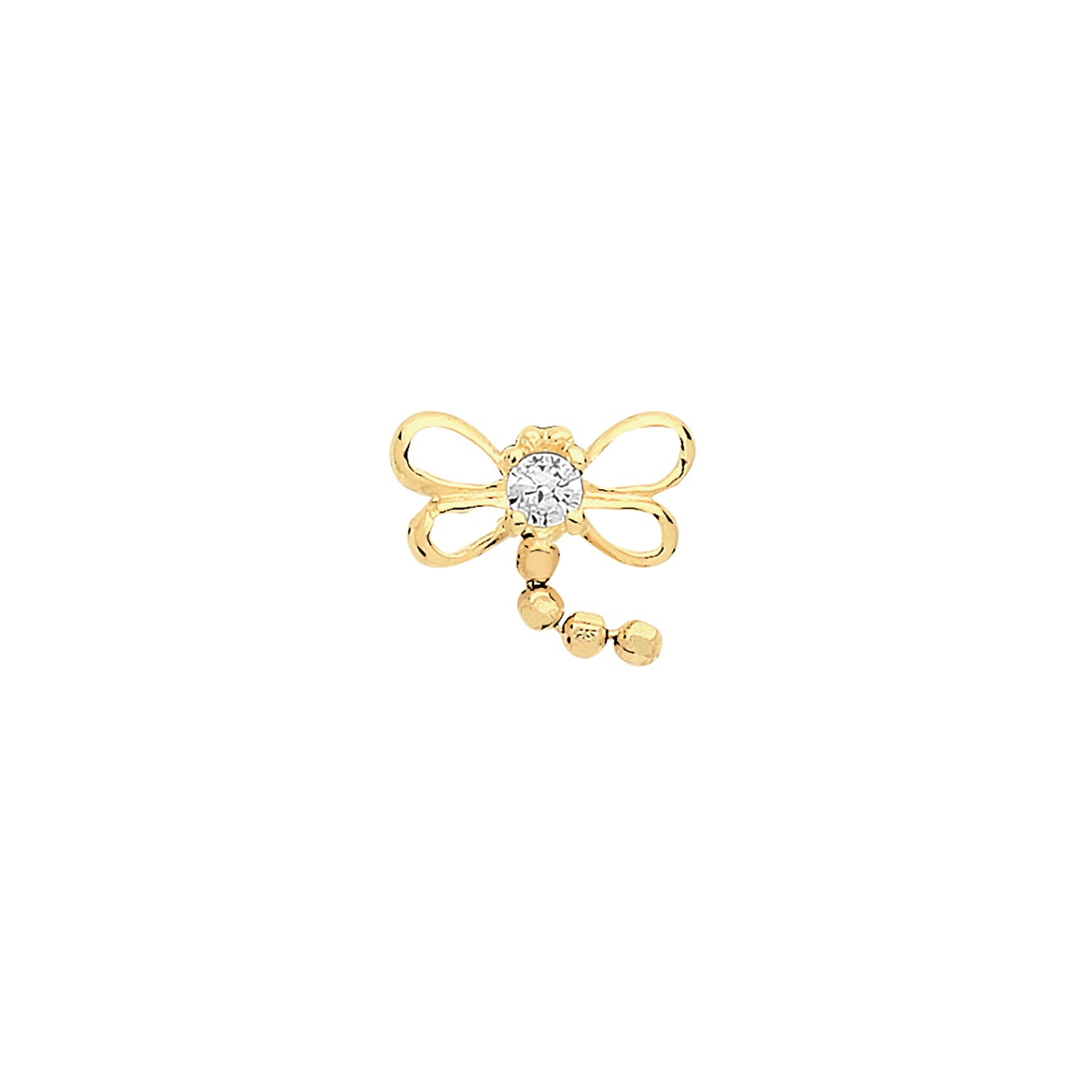 9CT YEL GOLD DRAGONFLY CARTILAGE 6MM POST STUD