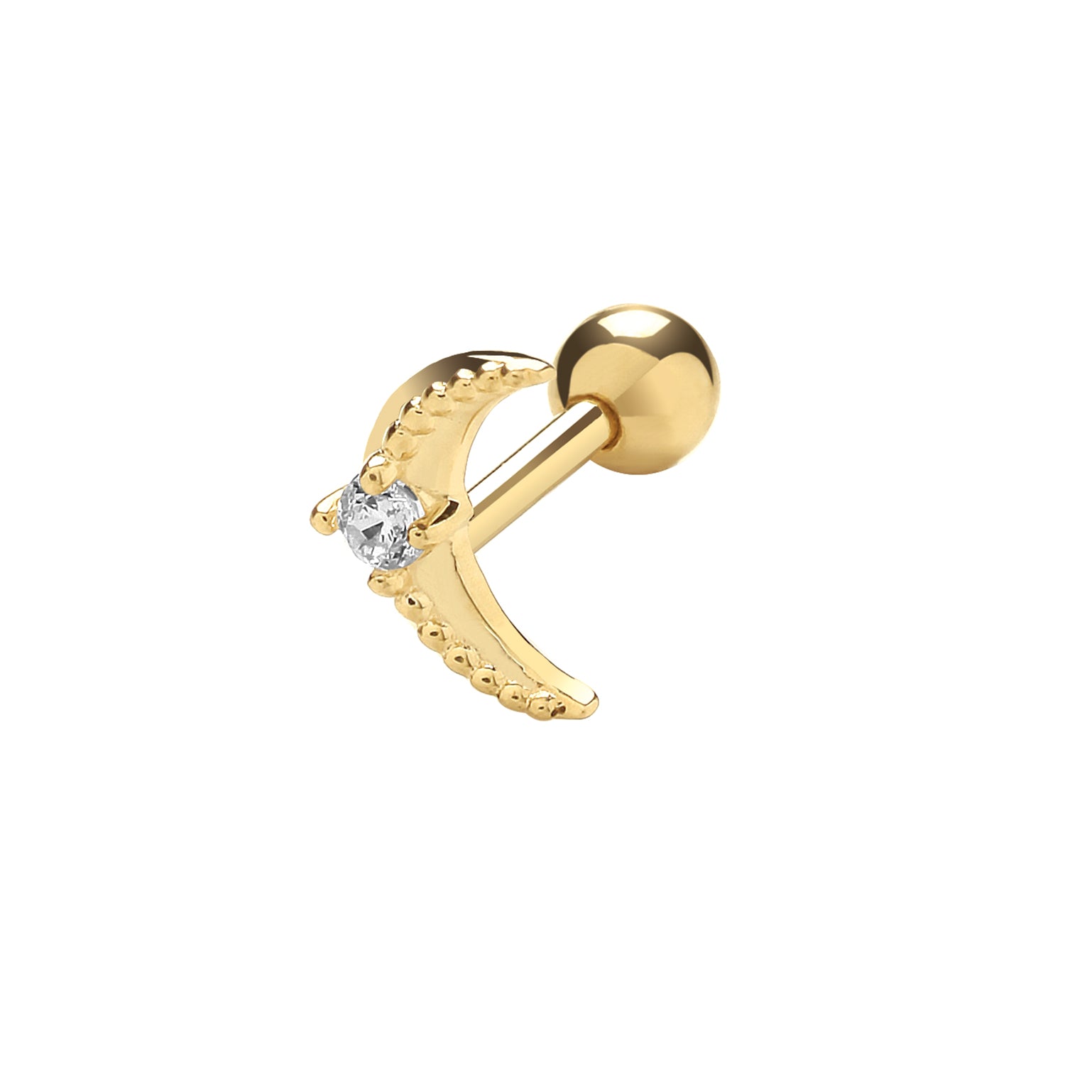 9CT YEL GOLD BIRD WITH SINGLE CZ CARTILAGE 6MM POST STUD