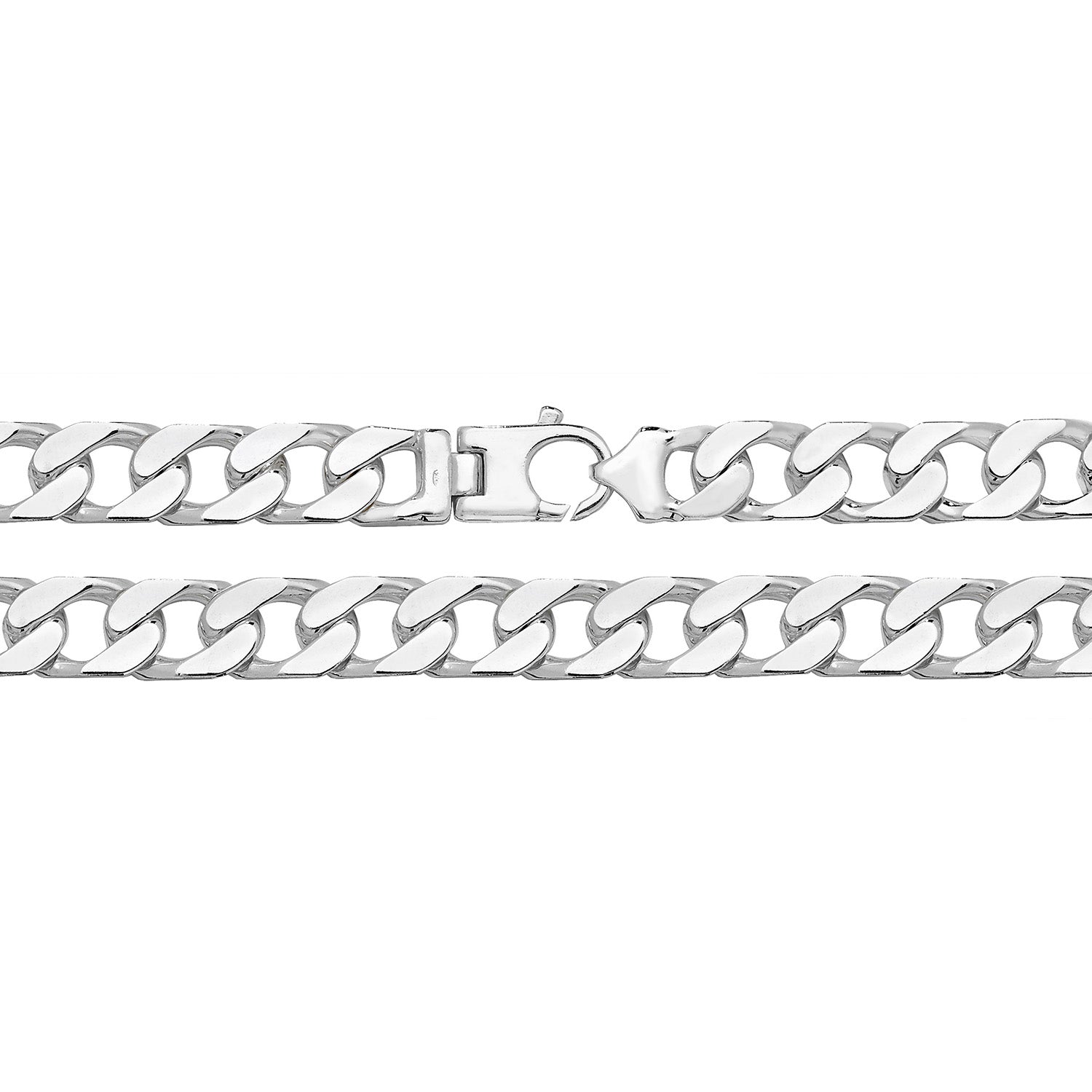 SILVER SQUARE CURB CHAIN