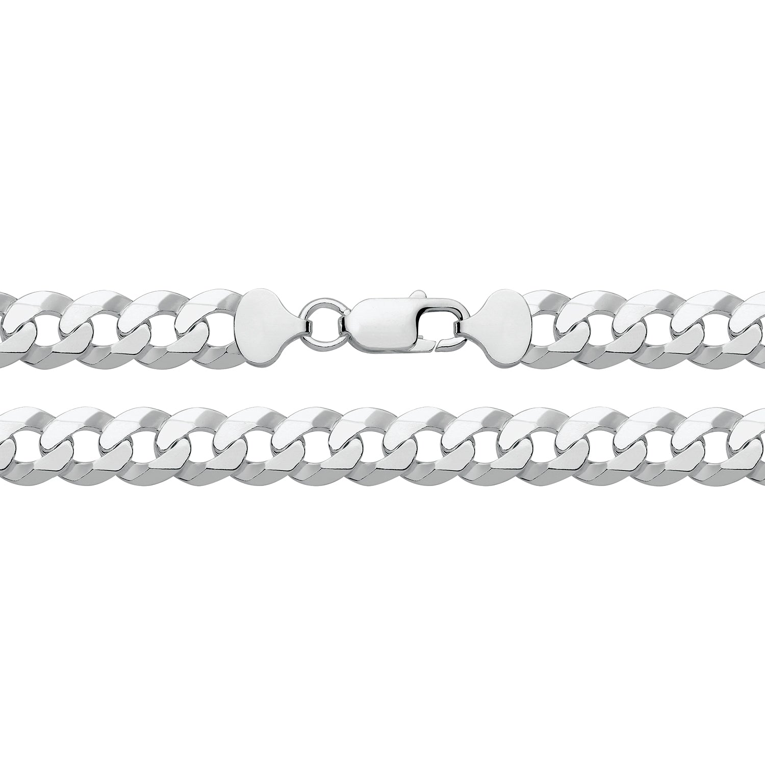 SILVER FLAT BEVELLED CURB CHAIN