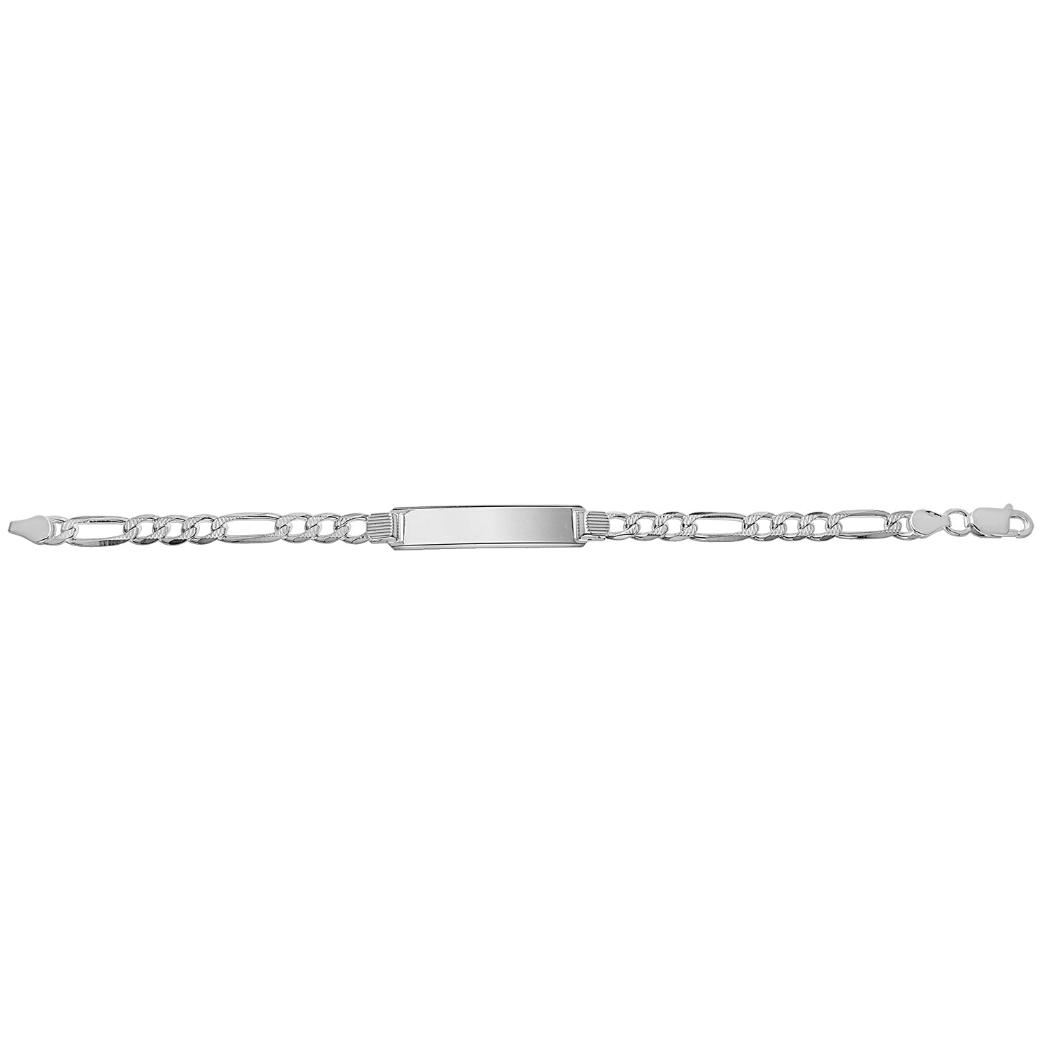 SILVER FIGARO PAVE ID BRACELET