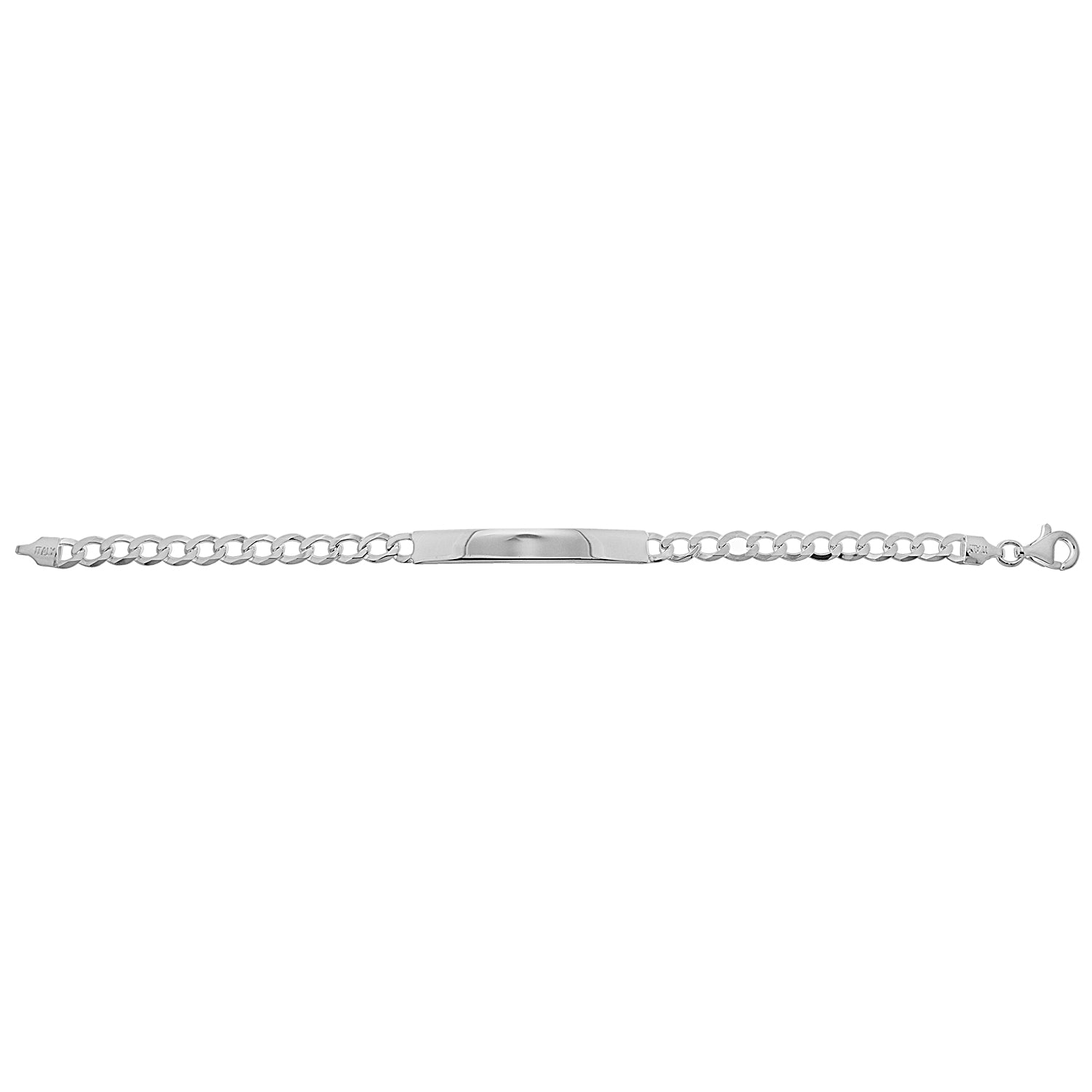 SILVER CURB ID BRACELET