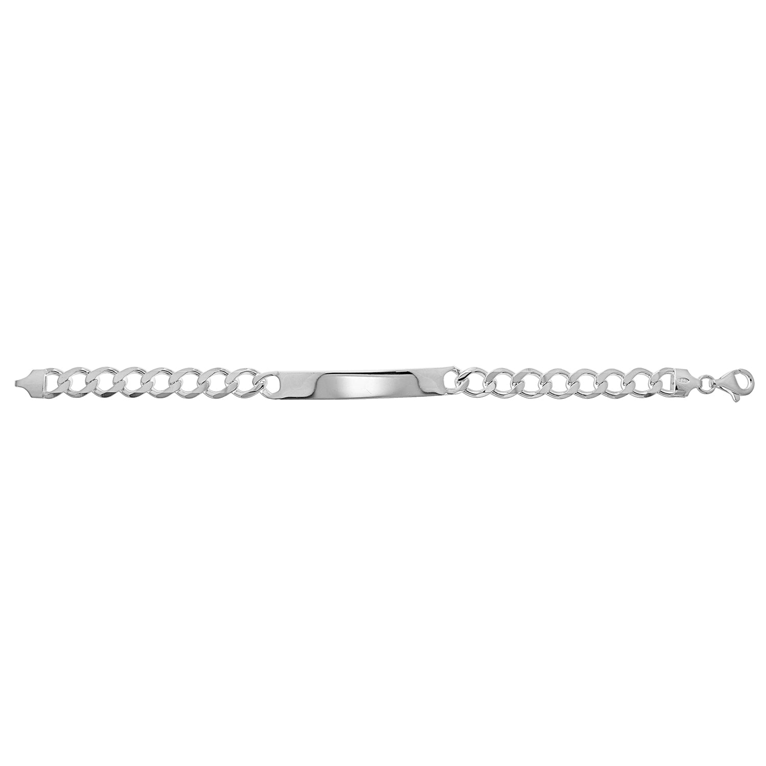 SILVER CURB ID BRACELET