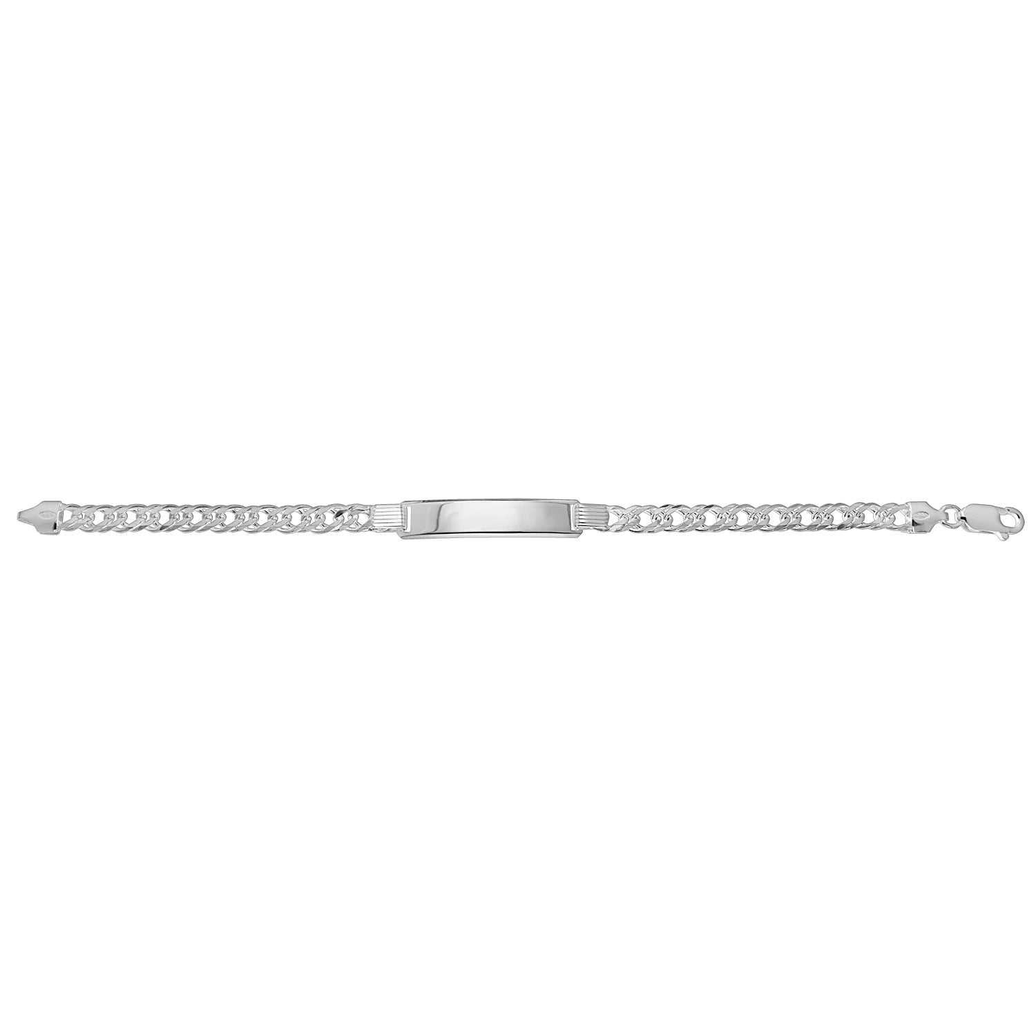 SILVER DOUBLE CURB ID BRACELET