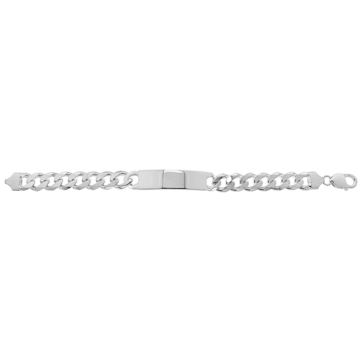 SILVER GENTS' CURB ID BRACELET