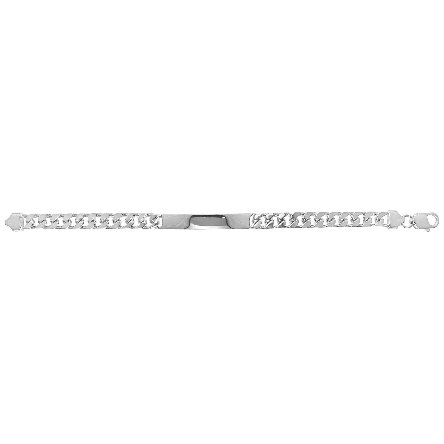 SILVER GENTS' CURB ID BRACELET