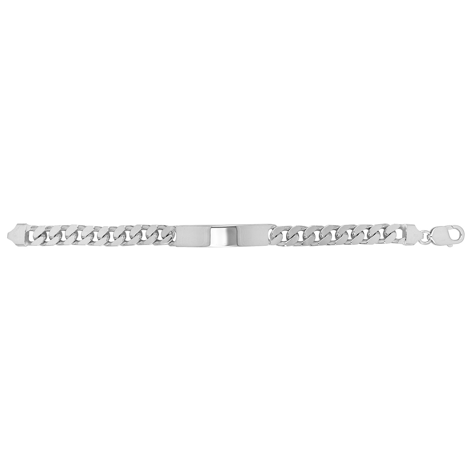 SILVER GENTS' CURB ID BRACELET