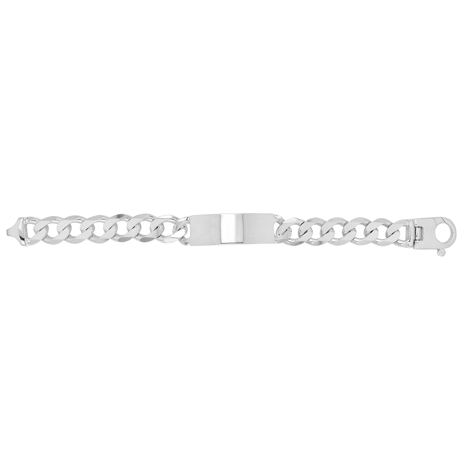 SILVER GENTS' HEAVY CURB ID BRACELET