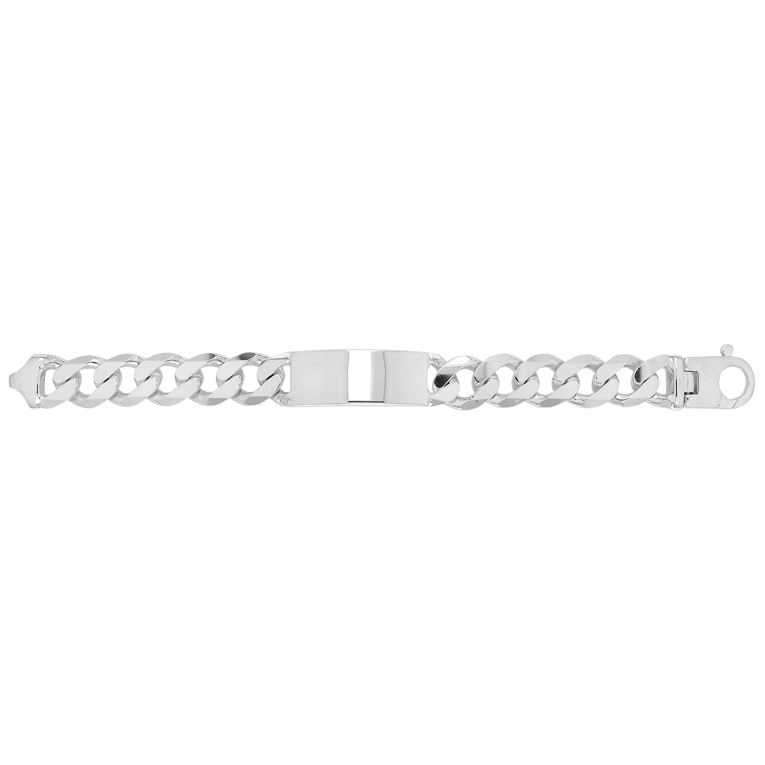 SILVER GENTS' HEAVY CURB ID BRACELET