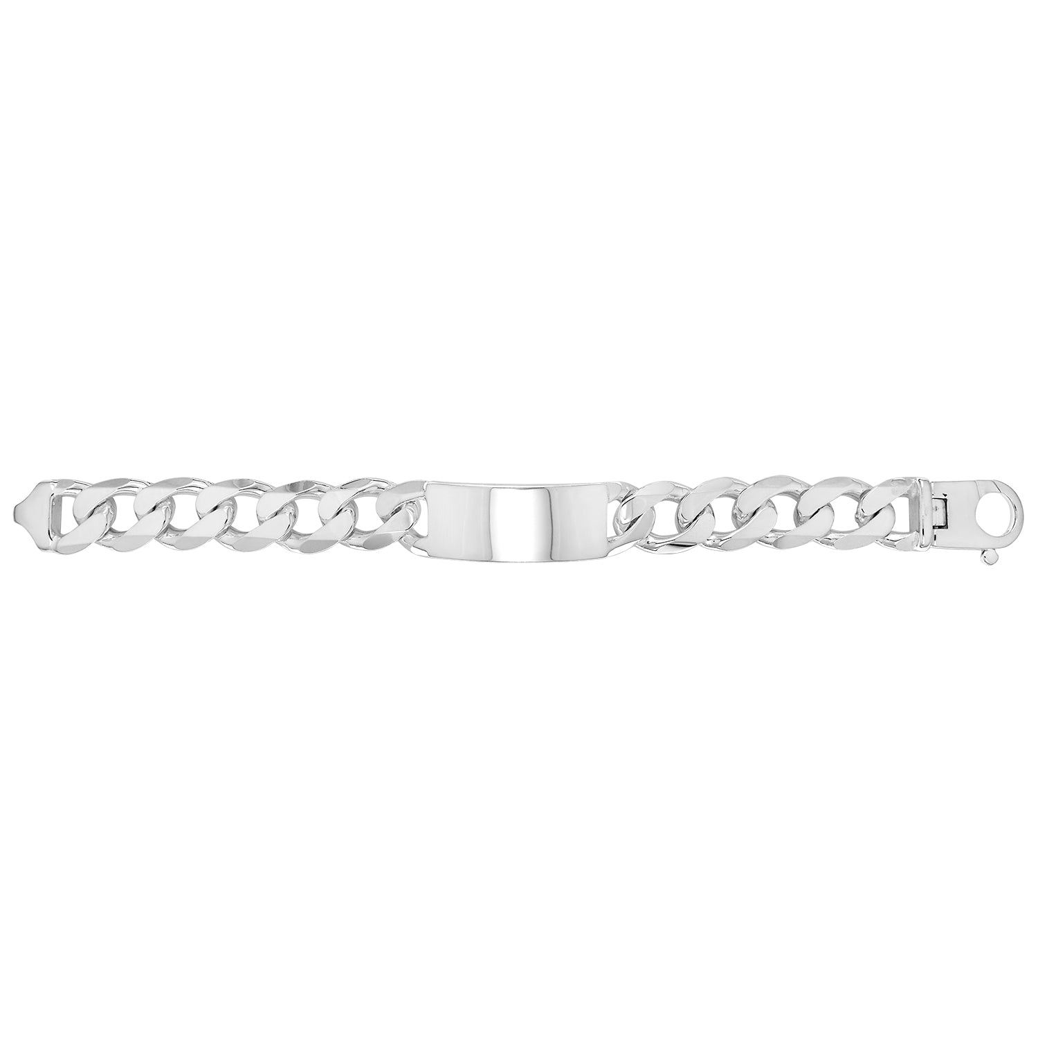 SILVER GENTS' HEAVY CURB ID BRACELET