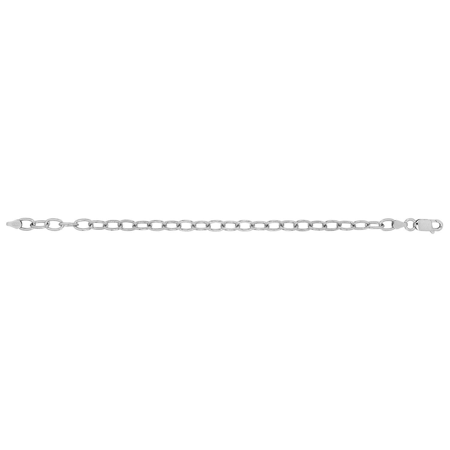 SILVER RHODIUM PLATED OVAL CABLE BRACELET