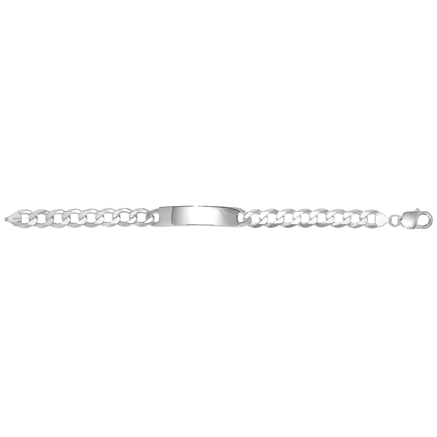 SILVER GENTS' CURB ID BRACELET