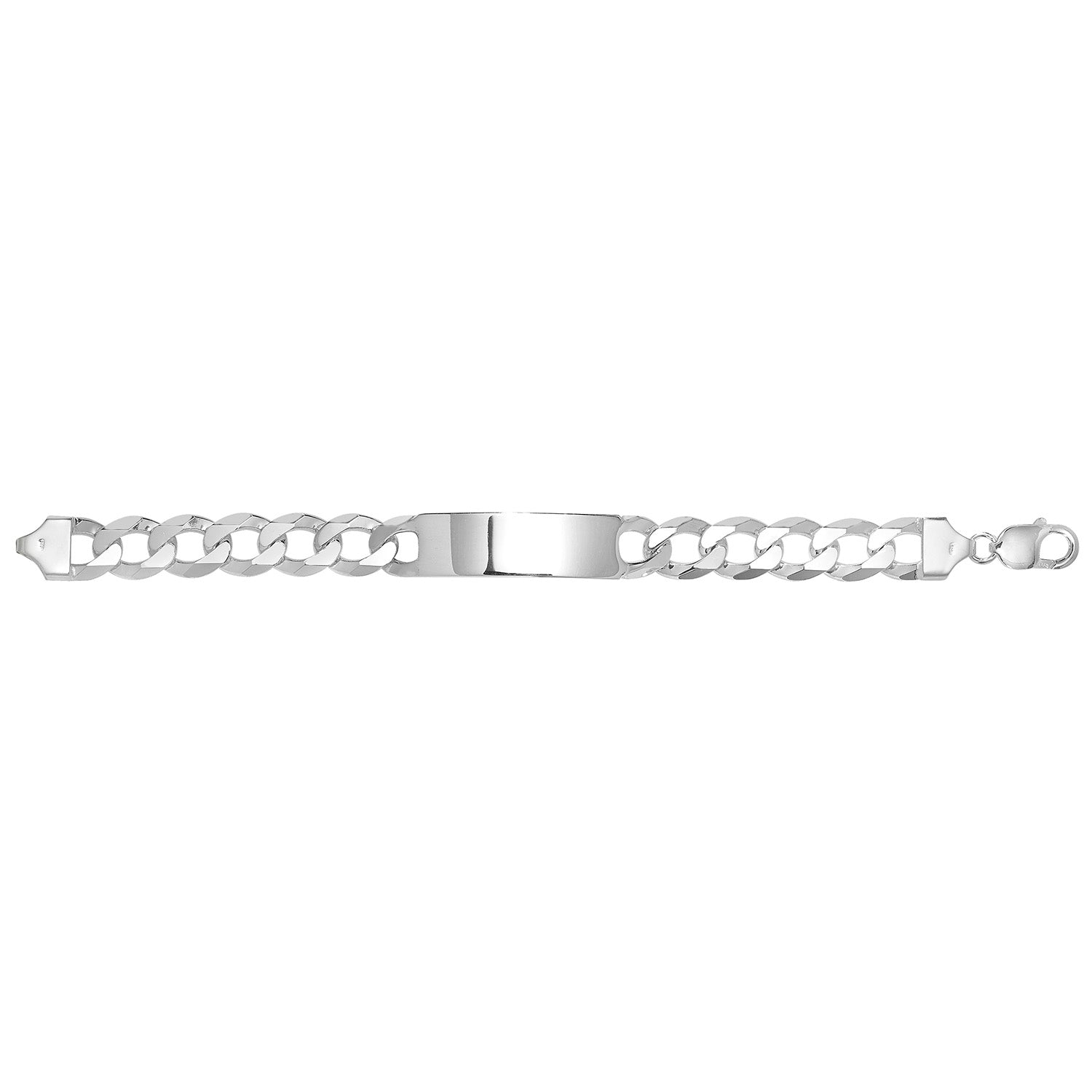 SILVER GENTS' CURB ID BRACELET