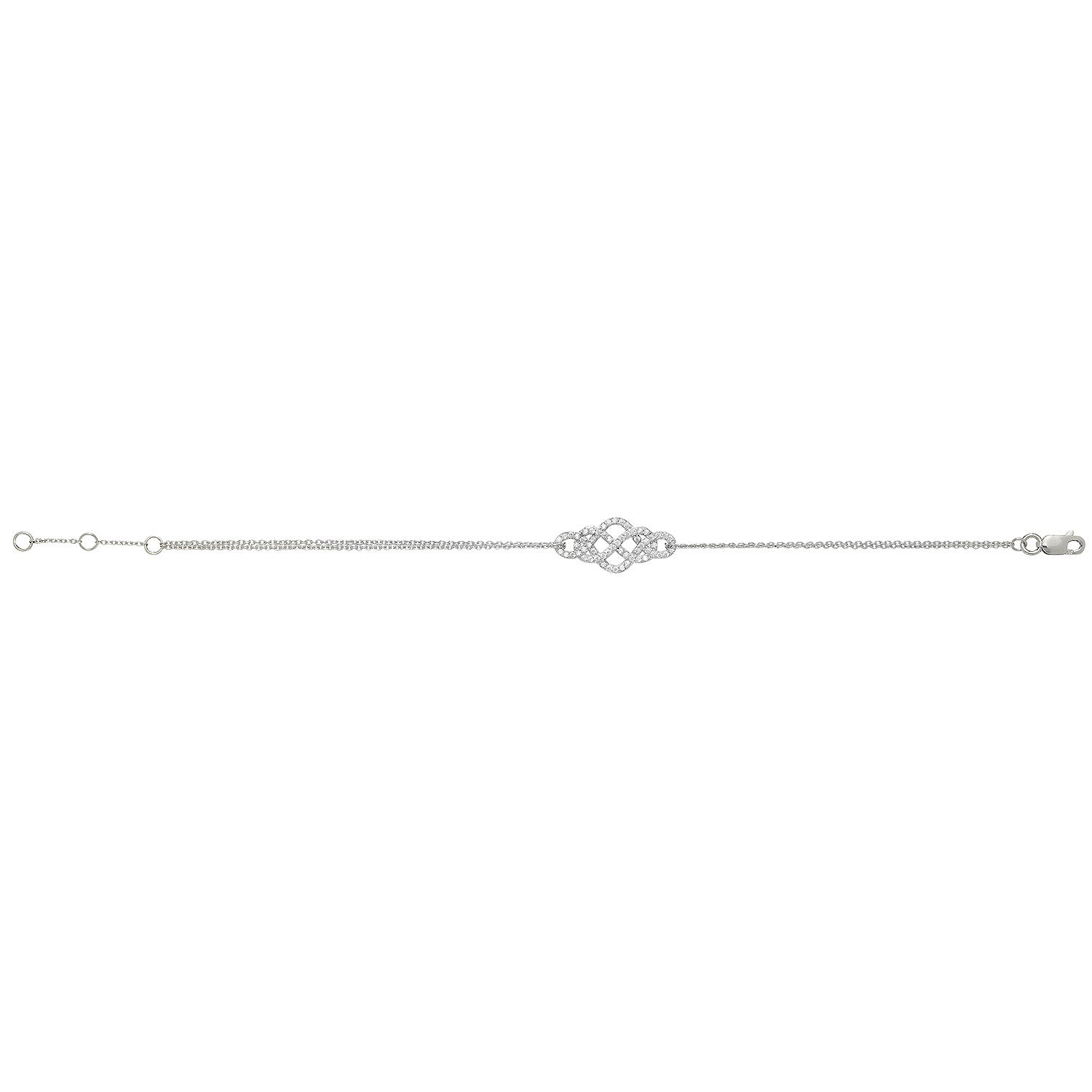 SILVER CZ INTERLOCKING DESIGN BRACELET