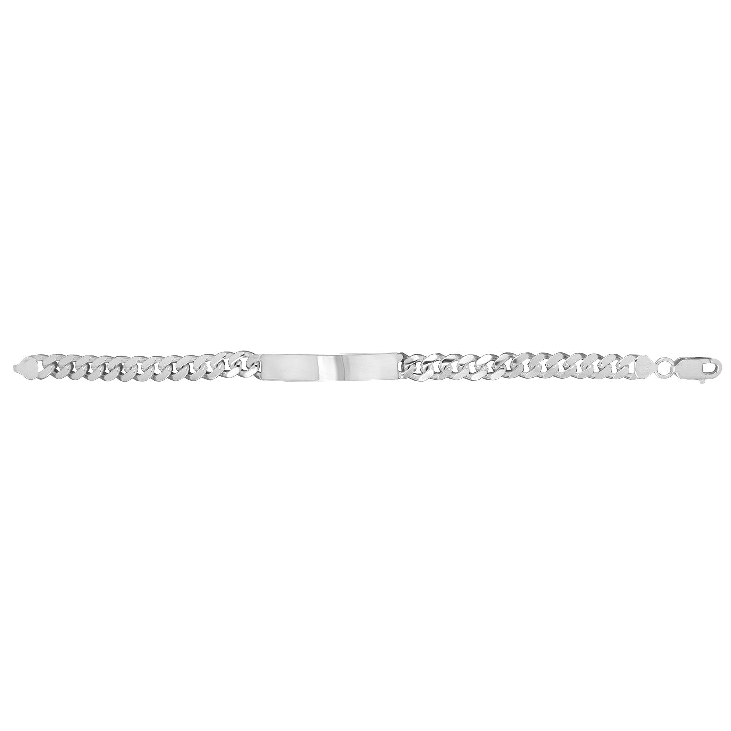 SILVER GENTS' CUBAN ID BRACELET