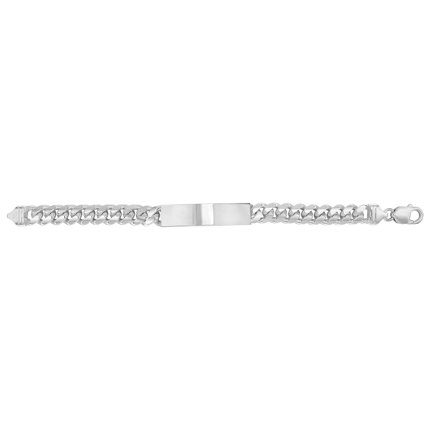 SILVER GENTS' CUBAN ID BRACELET