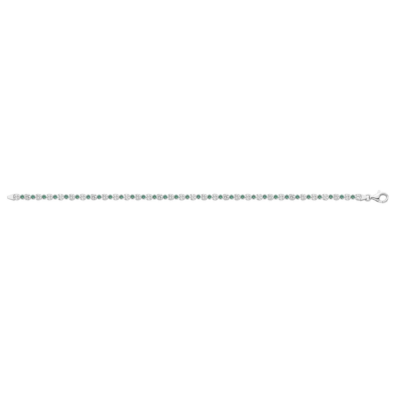 SILVER GREEN CZ TENNIS BRACELET