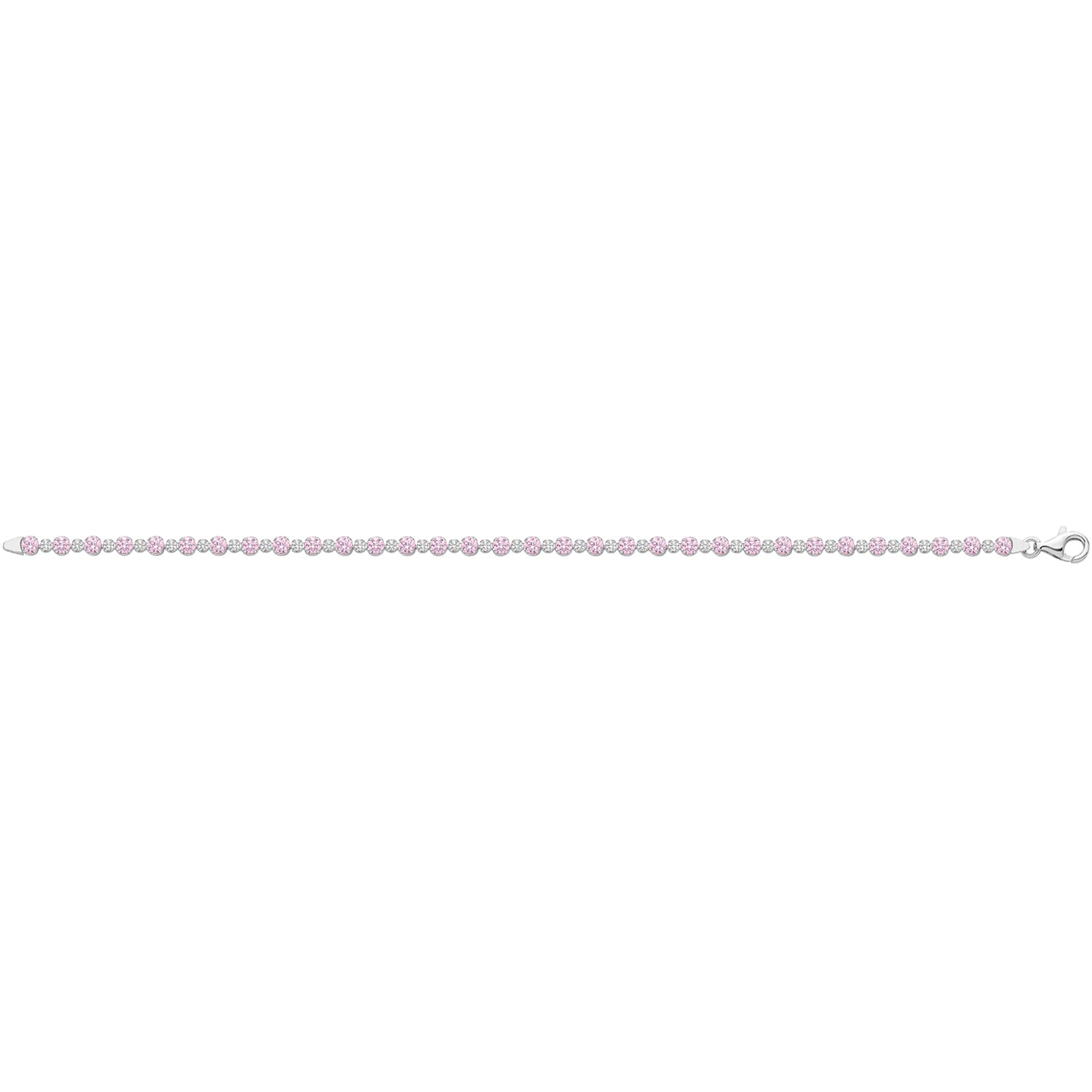 SILVER PINK CZ TENNIS BRACELET