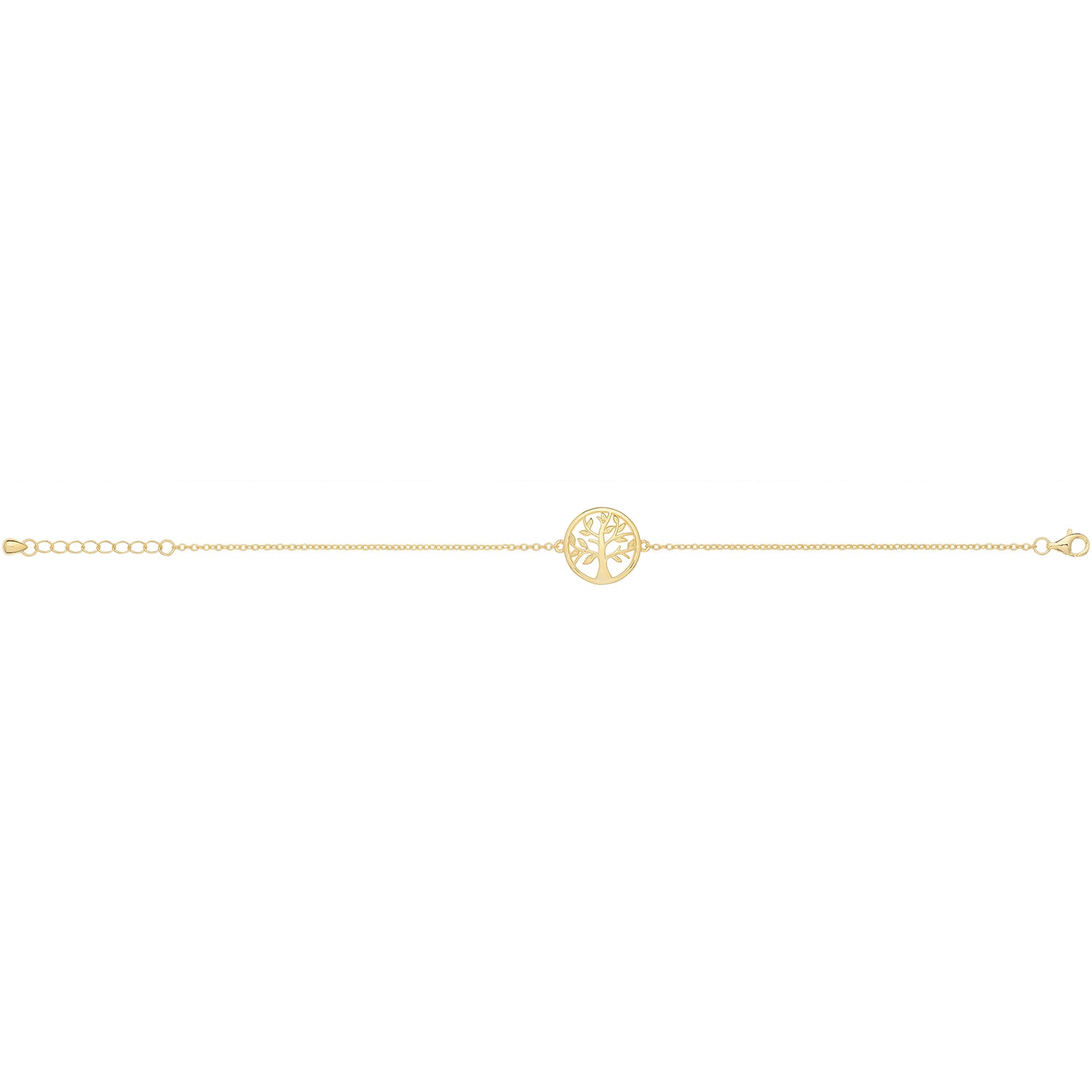 SILVER YELLOW GOLD PLATED TREE OF LIFE BRACELET