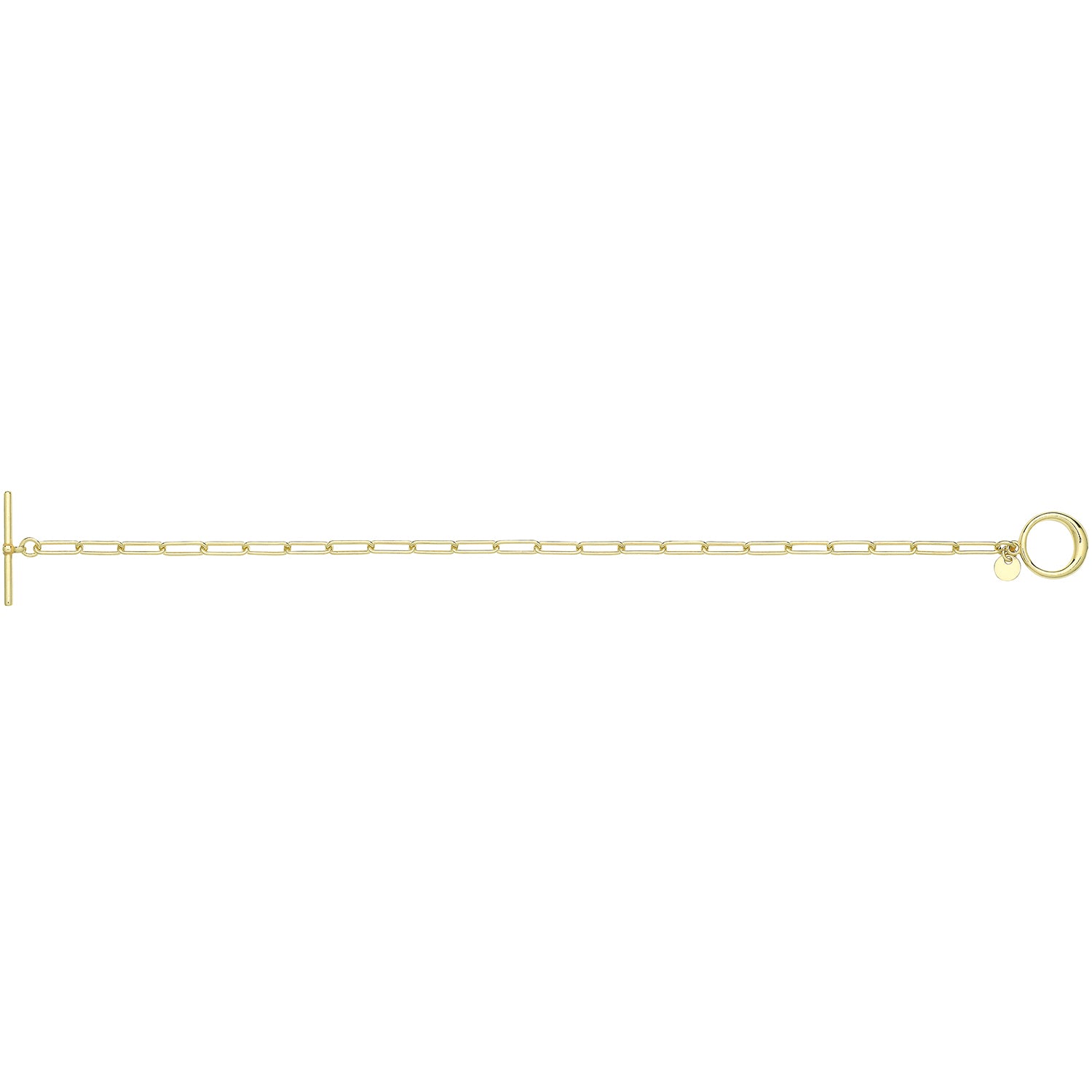 SILVER YELLOW GOLD PLATED T-BAR PAPERCLIP LINK BRACELET