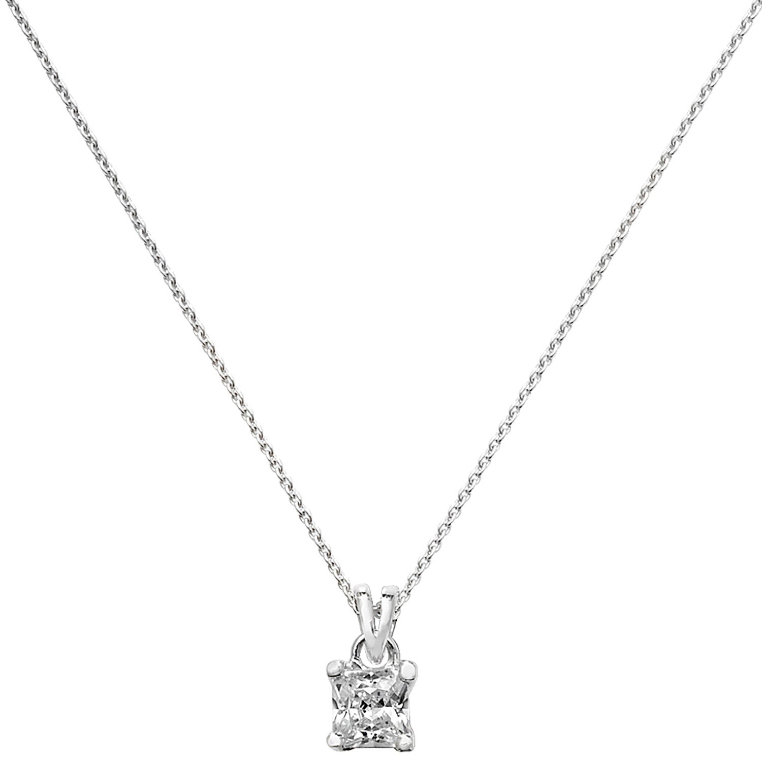 SILVER ROUND BAR SET CZ NECKLET