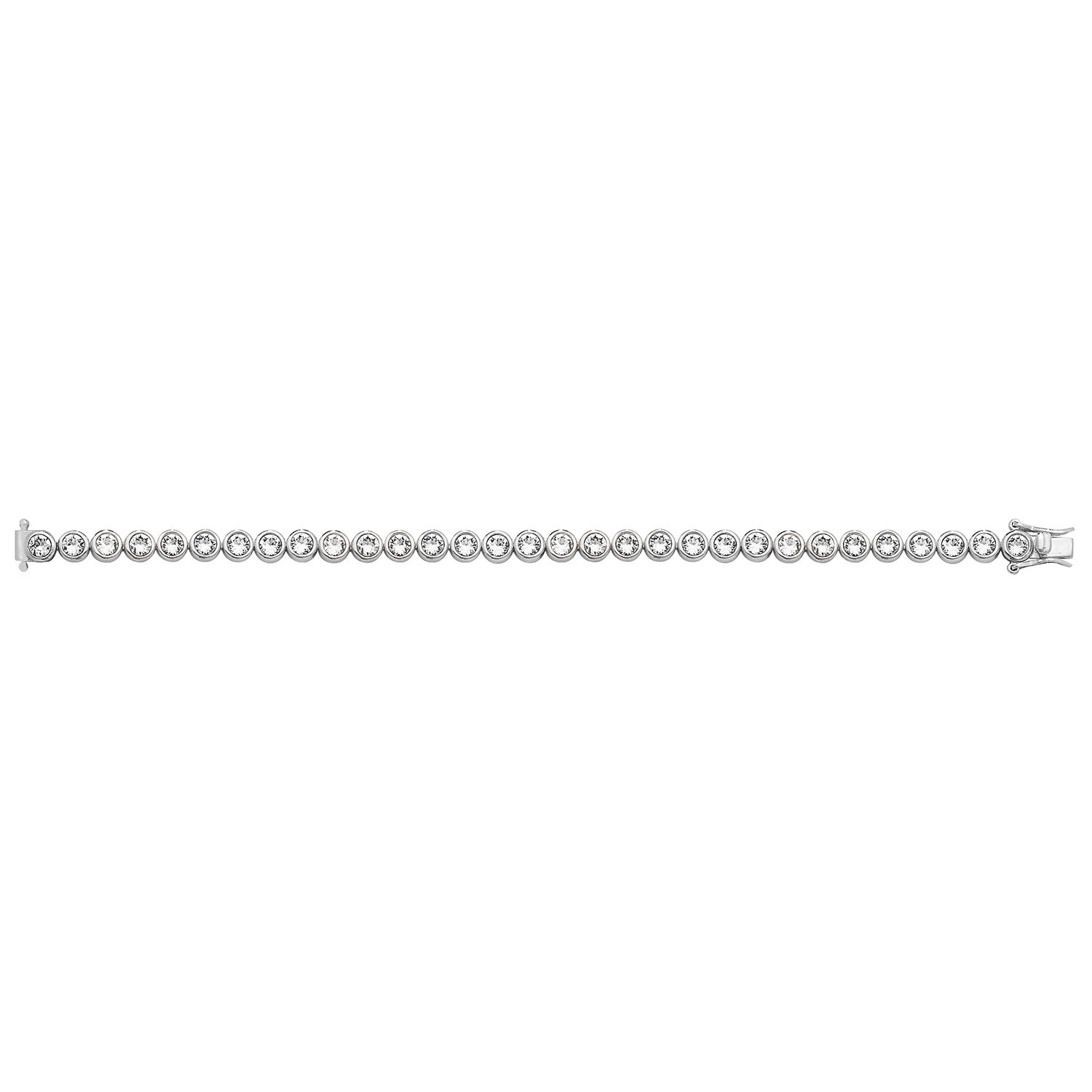 SILVER RHODIUM PLATED CZ BEZEL SET BRACELET