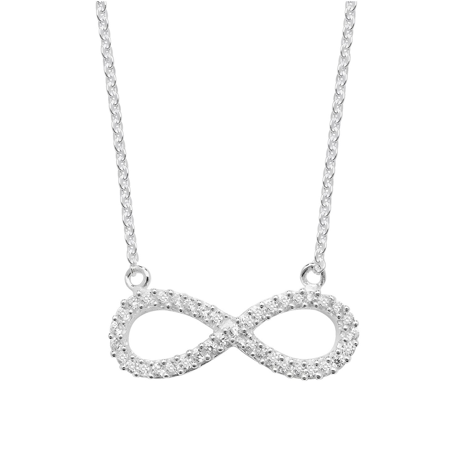 SILVER CZ INFINITY NECKLET