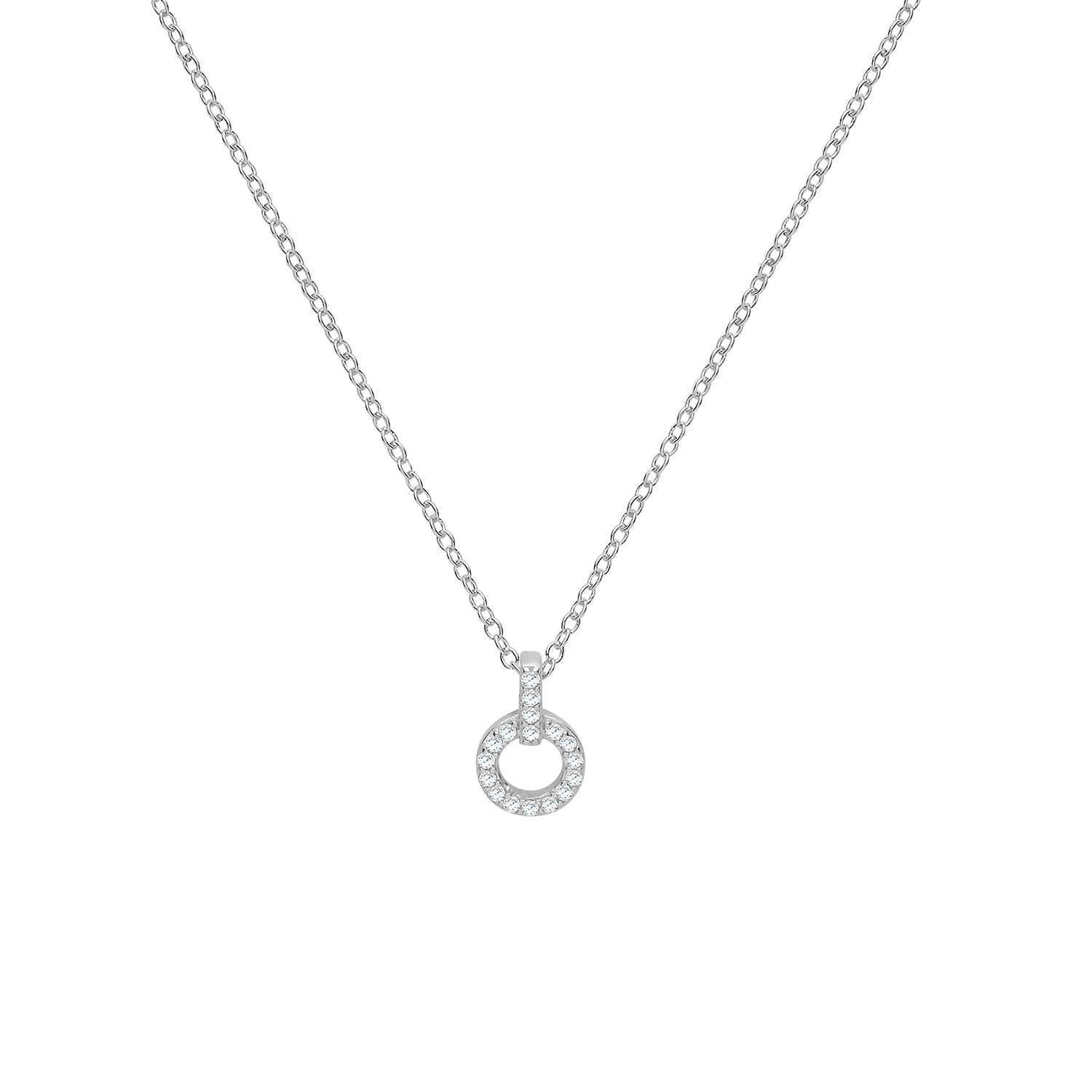 SILVER CZ CIRCLE NECKLET