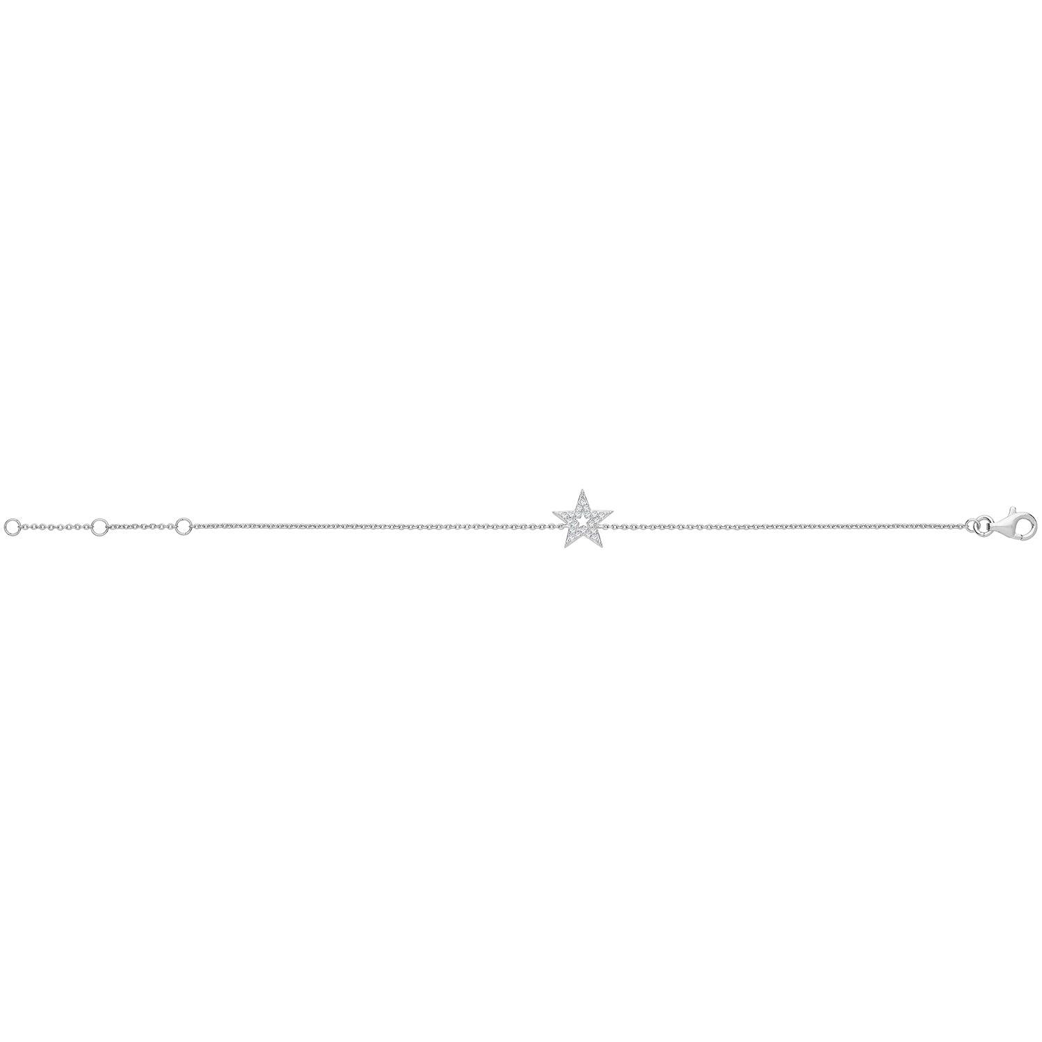SILVER CZ STAR BRACELET
