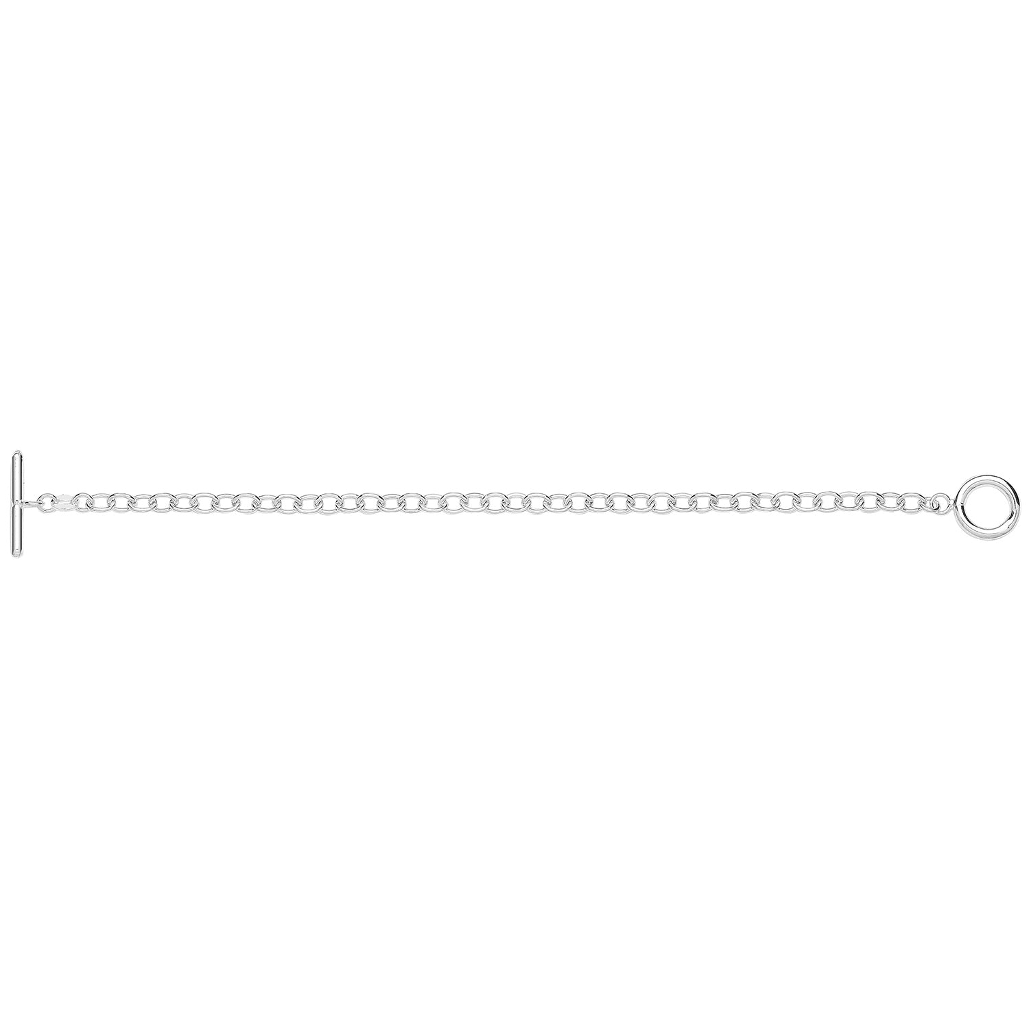 SILVER ROLLO T BAR BRACLET