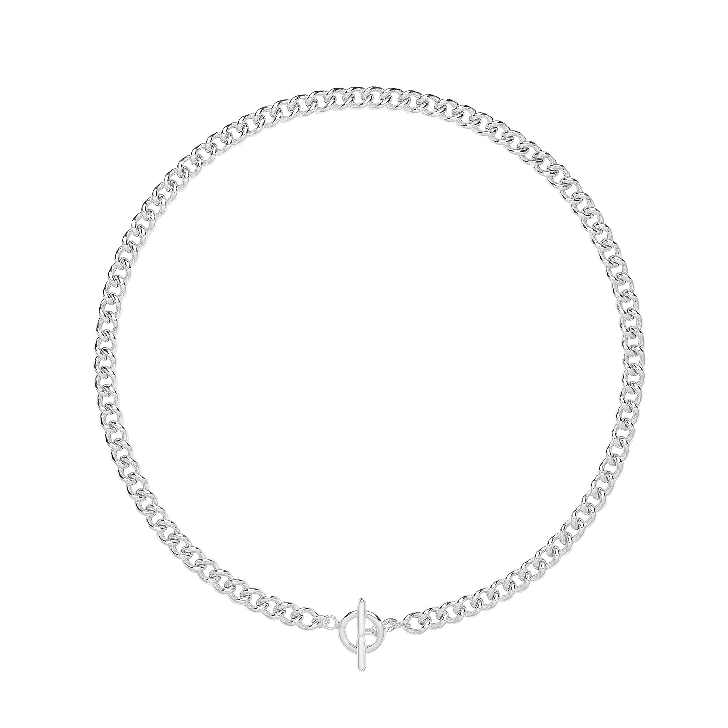 SILVER ALBERT T BAR NECKLET