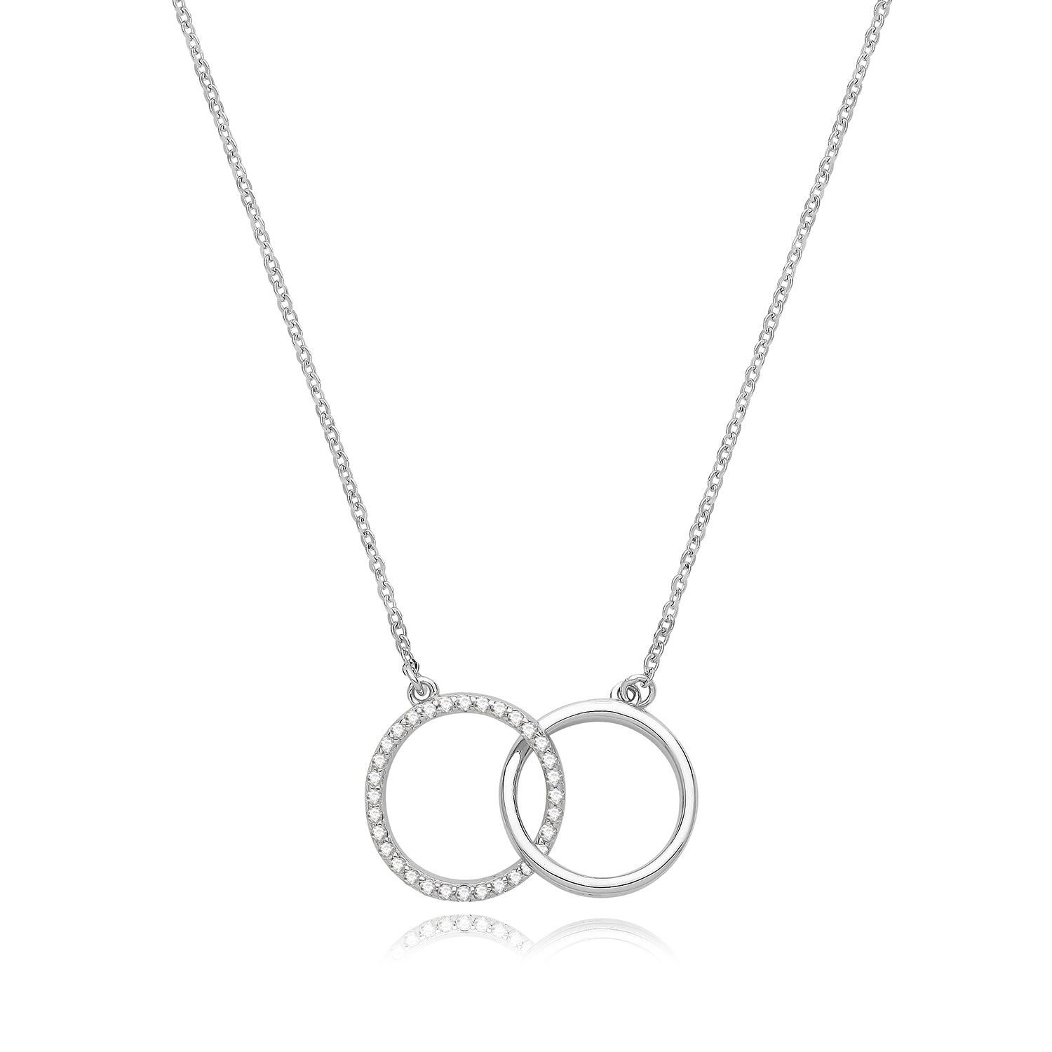 SILVER RHODIUM PLATED CIRCLE LINK NECKLACE