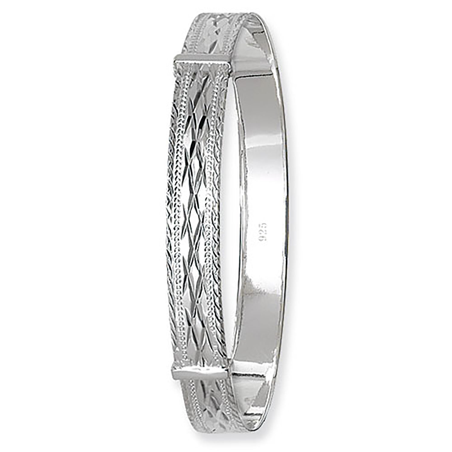 SILVER DIAMOND CUT EXPANDABLE BANGLE