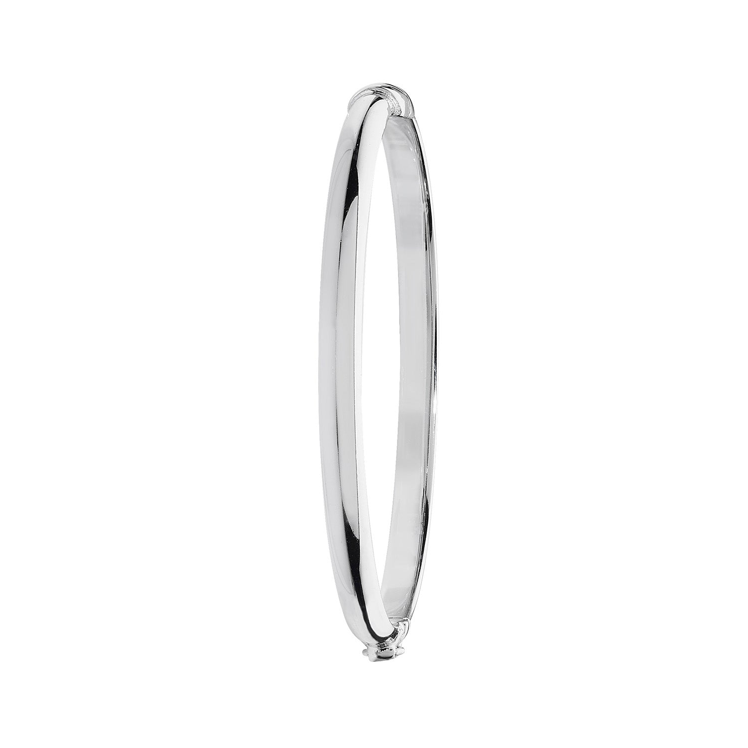 SILVER MAIDENS' HINGED OVAL BANGLE