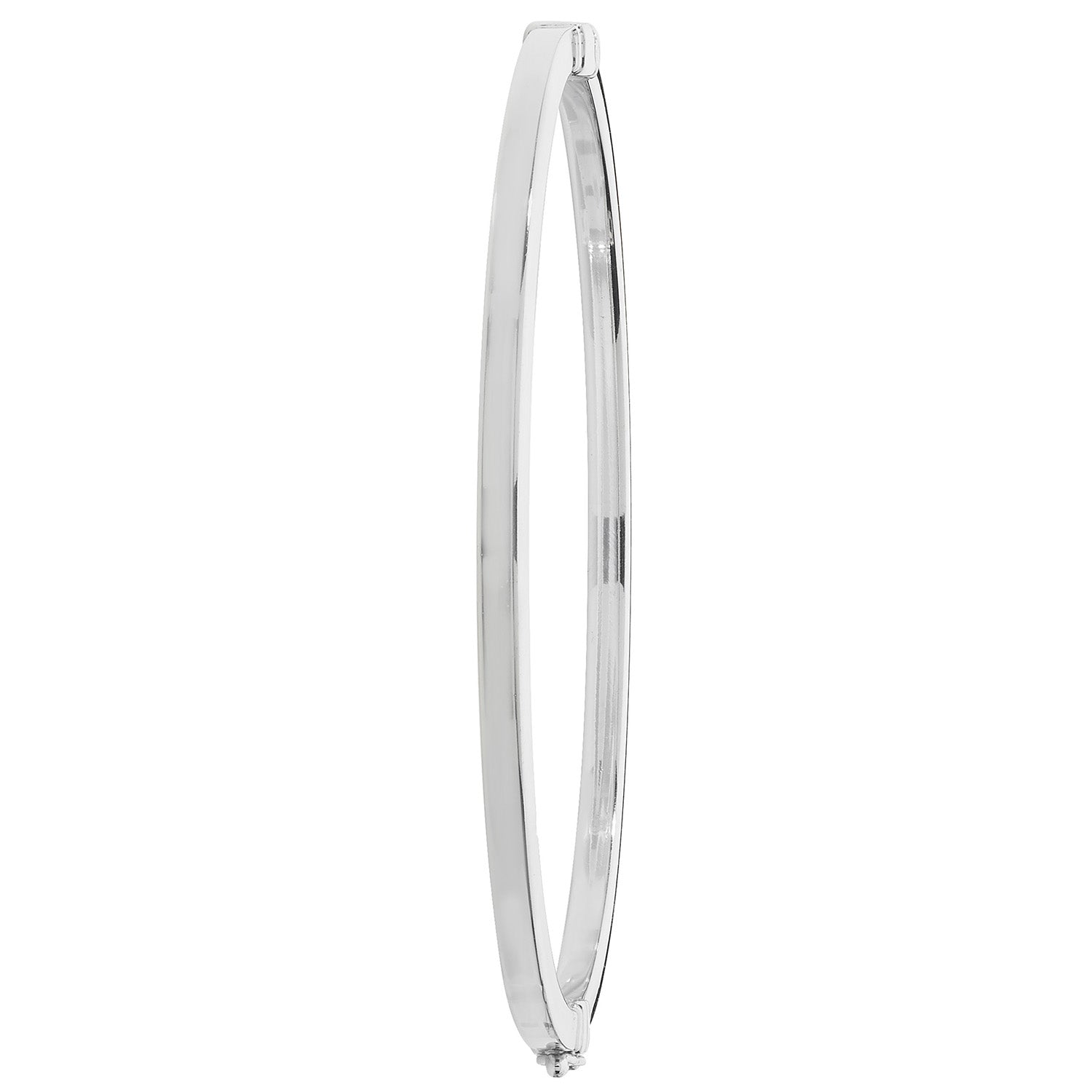 SILVER SQUARE TUBE HINGED OVAL BANGLE