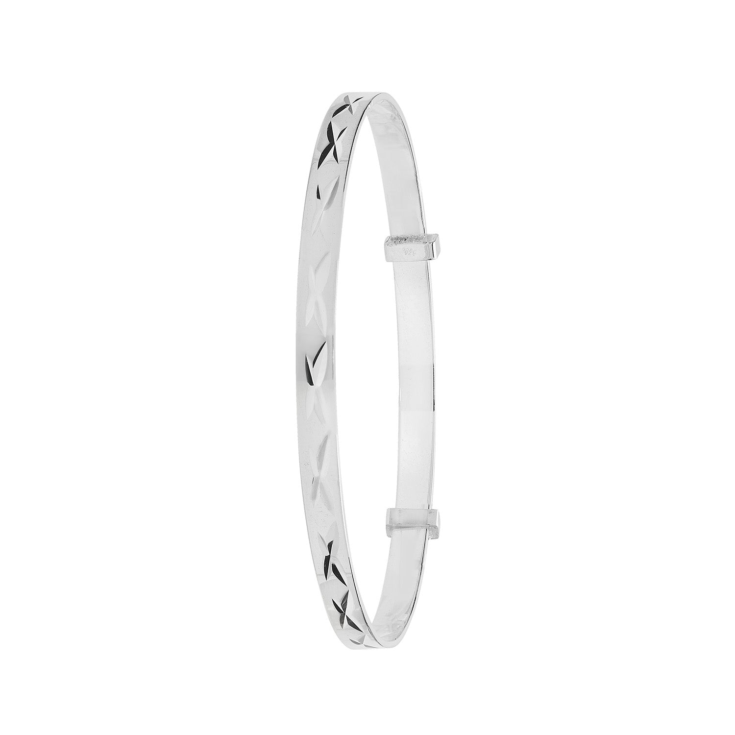 SILVER BABIES' DIMAOND CUT EXPANDABLE BANGLE