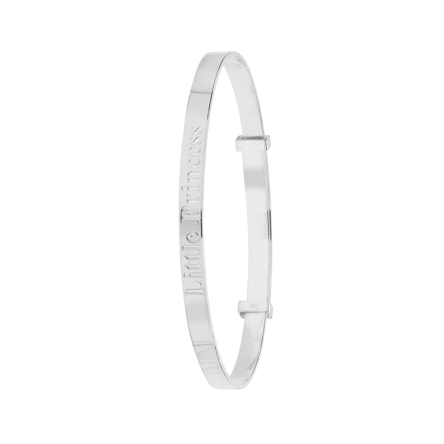 SILVER BABIES' DIAMOND CUT EXPANDABLE LITTLE PRINCESS BANGLE