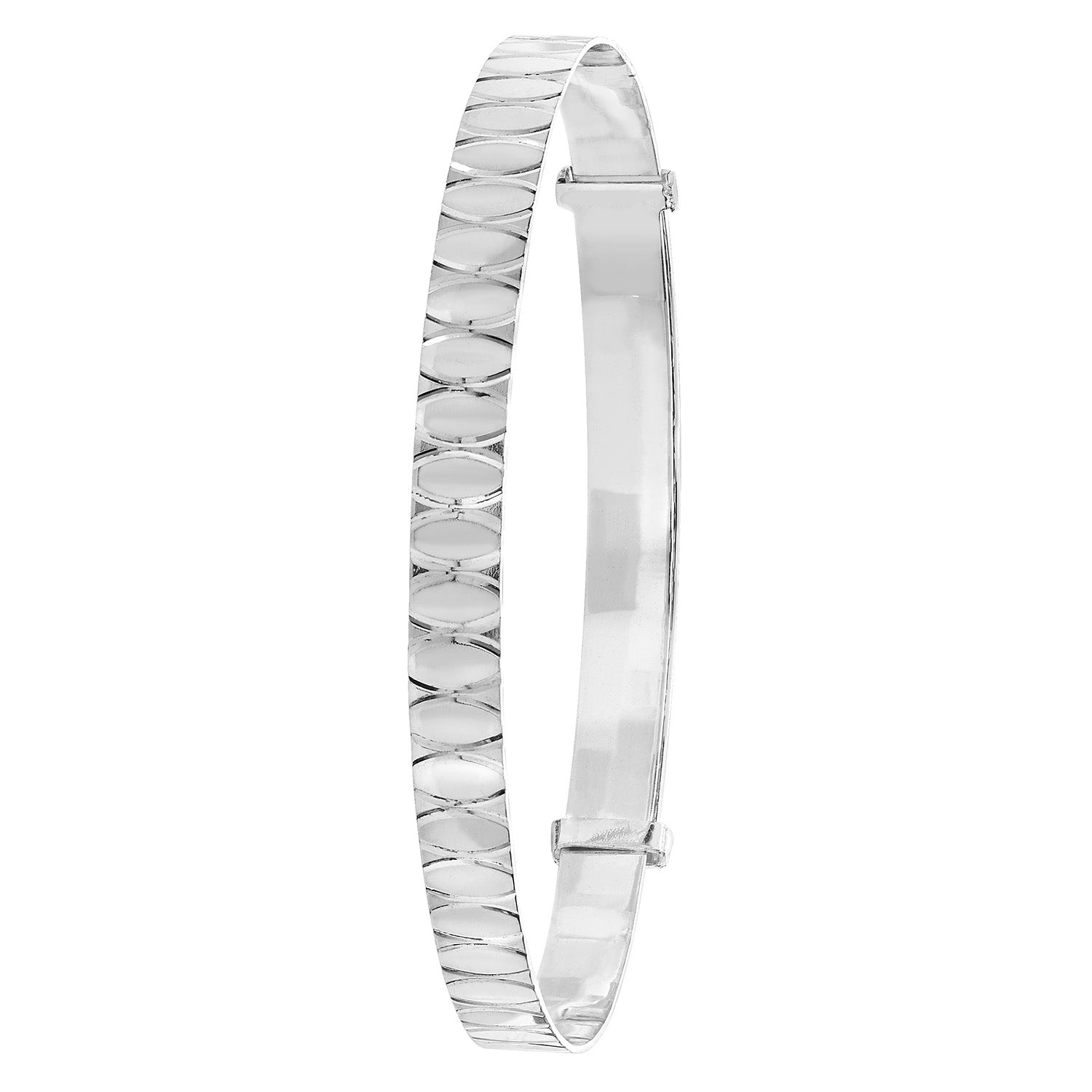 SILVER DIAMOND CUT EXPANDABLE BANGLE