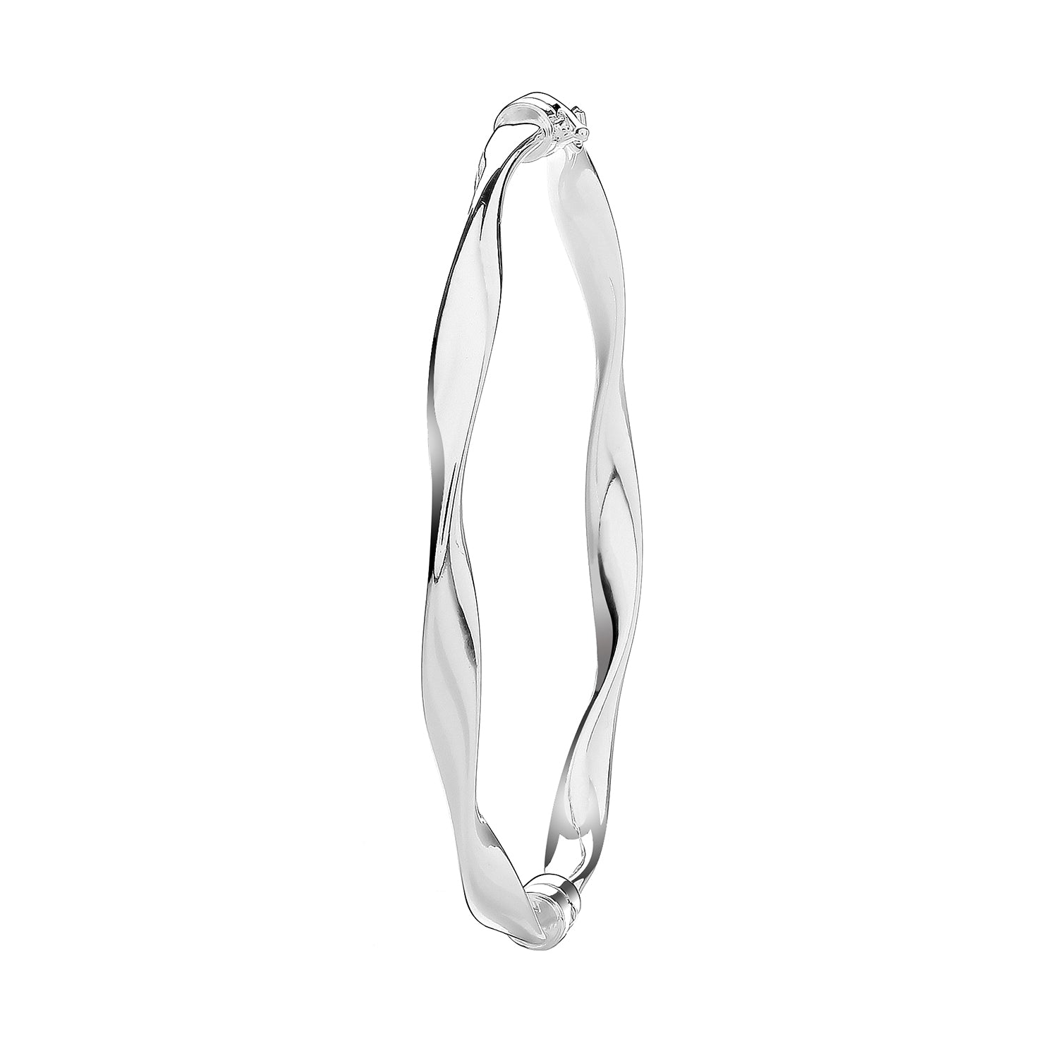 SILVER TWISTED HINGED BANGLE